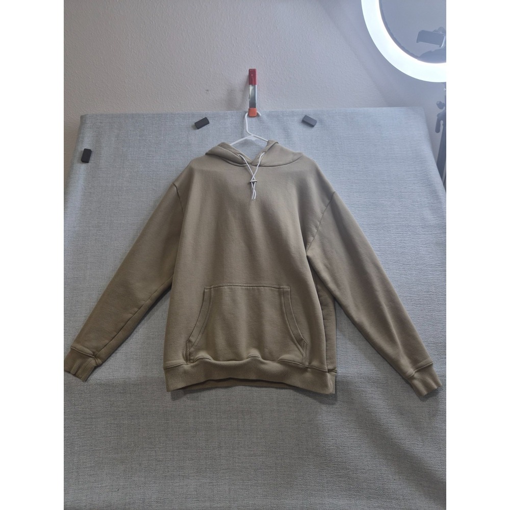 Zanerobe Hoodie Mens Large Brown Fleece Lined Kangaroo Pocket Ribbed Trim Casual